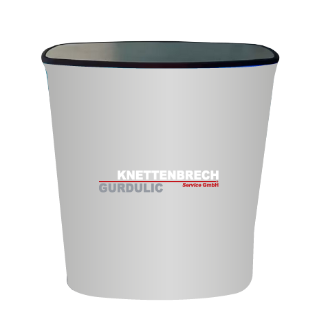 Messetheke ZIPP LED | B 56,5 cm x H 102 cm x T 39,7 cm | bedruckt