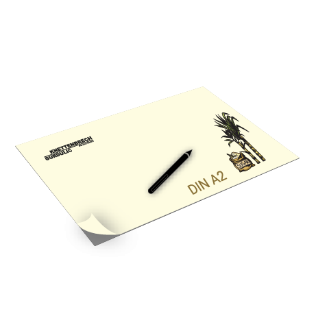 Schreibtischunterlage aus Zuckerrohrpapier | DIN A2 | einseitig bedruckt